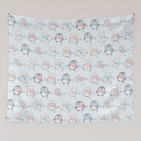 Item preview, Kawaii Winter Polar Animal Cute Seamless Pattern designed and sold by Inkworksbyshery.