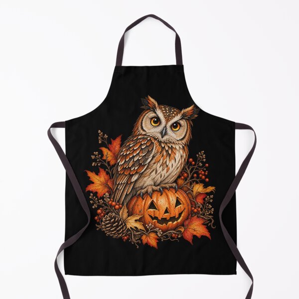 Item preview, Pumpkin Watcher Vintage Owl designed and sold by Haji Kamora.