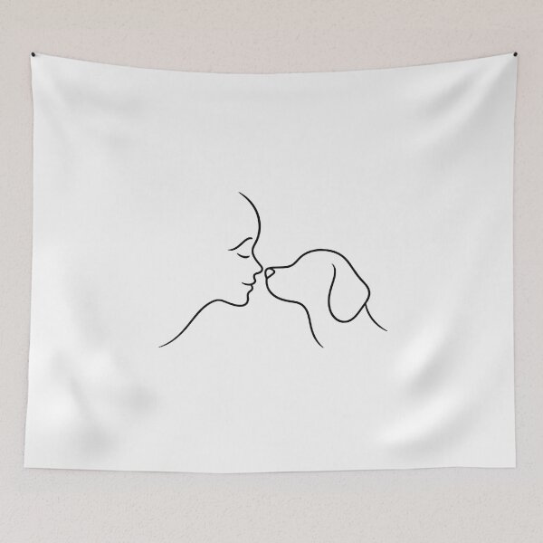 Item preview, Human and Dog Line Art – Minimalist Dog Lover Design designed and sold by SVALANART.