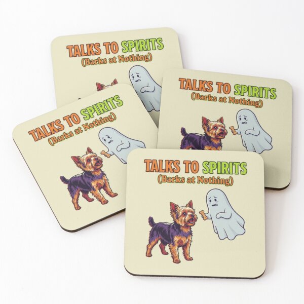 Item preview, Talks to Spirits Barks at Nothing Dog Funny Yorkie Ghost Spooky Dog Mom Gift Haunted Dog designed and sold by FurRealStudioCo.