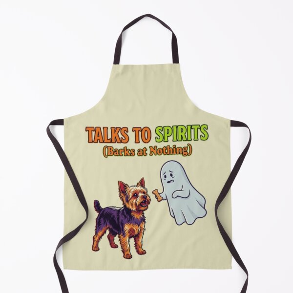 Item preview, Talks to Spirits Barks at Nothing Dog Funny Yorkie Ghost Spooky Dog Mom Gift Haunted Dog designed and sold by FurRealStudioCo.