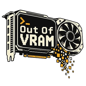 Artwork thumbnail, Out Of VRAM Retro Terminal Graphics Card Design by ThreadQuirk