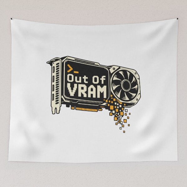 Item preview, Out Of VRAM Retro Terminal Graphics Card Design designed and sold by ThreadQuirk.