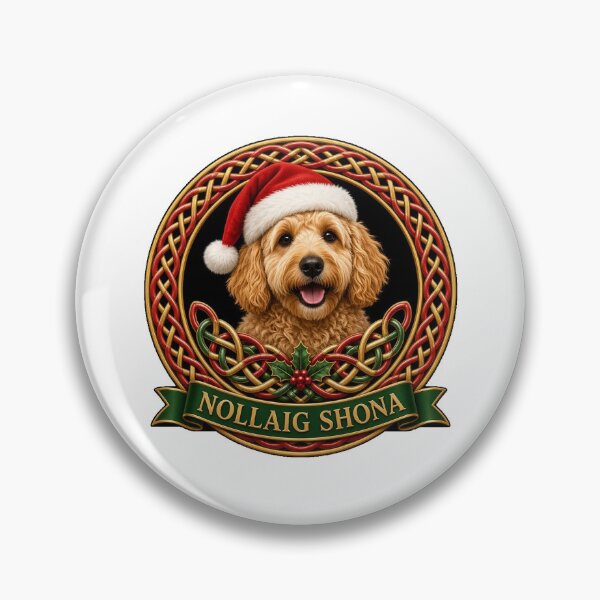 Item preview, Nollaig Shona Goldendoodle Celtic Knot designed and sold by Freckled-Monkey.