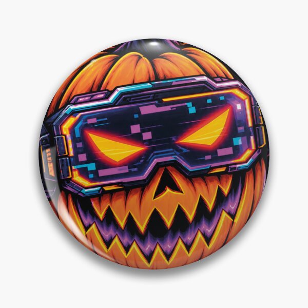 Item preview, Spooky Byte Cyberpunk Halloween Pumpkin Gamer designed and sold by CrazySzoopWorld.