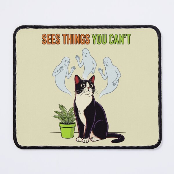 Item preview, Sees Things You Can't Cat Funny Psychic Cat Staring at Wall Spooky Cat Mom Gift Haunted Halloween Cat designed and sold by FurRealStudioCo.