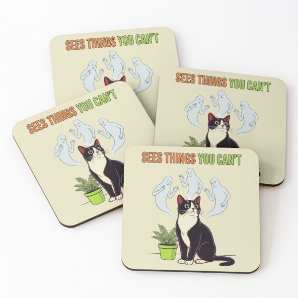 Item preview, Sees Things You Can't Cat Funny Psychic Cat Staring at Wall Spooky Cat Mom Gift Haunted Halloween Cat  designed and sold by FurRealStudioCo.