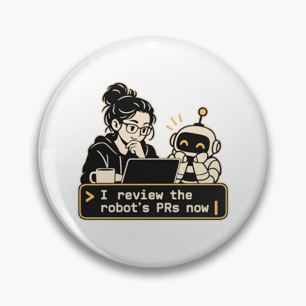 Item preview, I Review the Robot's PRs Now Terminal Emblem designed and sold by ThreadQuirk.
