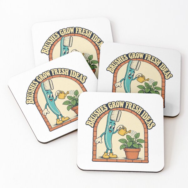 Item preview, Toothbrush Growing Mint Retro Dental Garden Cartoon designed and sold by Pixdot.