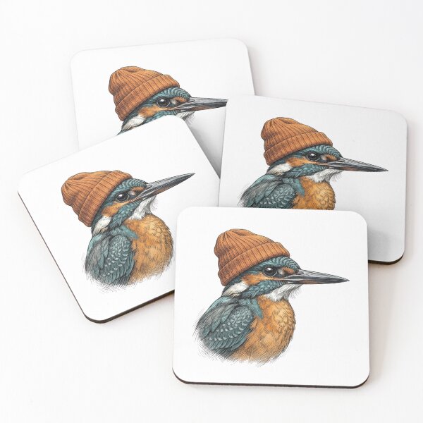 Item preview, Kingfisher in Beanie Hat Vintage River Bird Birdwatcher Nature Lover designed and sold by raedattia.