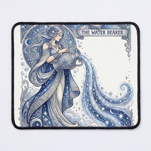 Item preview, Elegant Art Nouveau Aquarius Celestial Zodiac Goddess designed and sold by Michaelragheb.