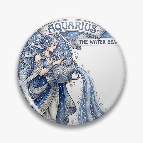 Item preview, Elegant Art Nouveau Aquarius Celestial Zodiac Goddess designed and sold by Michaelragheb.