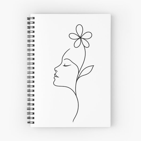 Item preview, Woman Face with Wildflower – Minimalist Floral Line Art designed and sold by SVALANART.