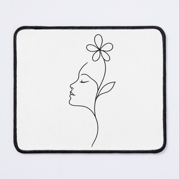 Item preview, Woman Face with Wildflower – Minimalist Floral Line Art designed and sold by SVALANART.