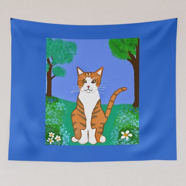 Item preview, Smiling Cat in a Garden designed and sold by Elaine M Hayward .