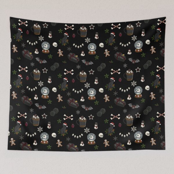 Item preview, Gothmas Gothic Christmas Skull Seamless Pattern designed and sold by LaPolilladPapel.