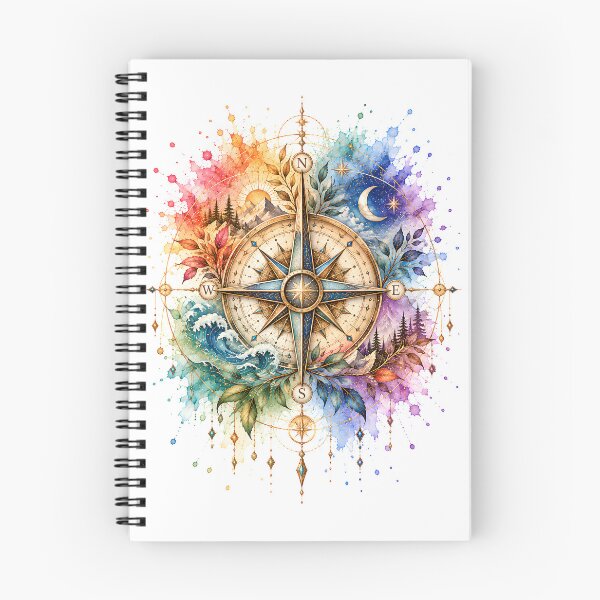 Item preview, Watercolor Compass Rose Sacred Elements Artwork designed and sold by Shadow Sprite Art.