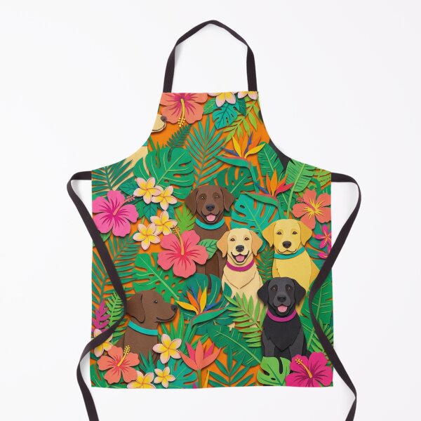 Item preview, Tropical Labrador Pattern: Dogs in the Jungle Paper Effect designed and sold by Goodthingstree.