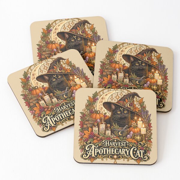 Item preview, Harvest Apothecary Cat – Witchy Black Cat Autumn Magic designed and sold by Blanczet.