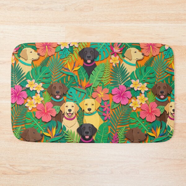 Item preview, Tropical Labrador Pattern: Dogs in the Jungle Paper Effect designed and sold by Goodthingstree.