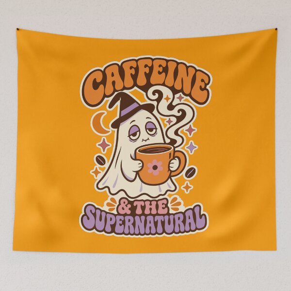 Item preview, Caffeine & The Supernatural - Cute Coffee Ghost Witch designed and sold by Far Out Goods.