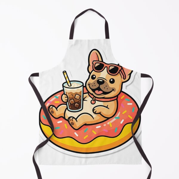 Item preview, Frenchie Donut Float designed and sold by OddLittleGoods.