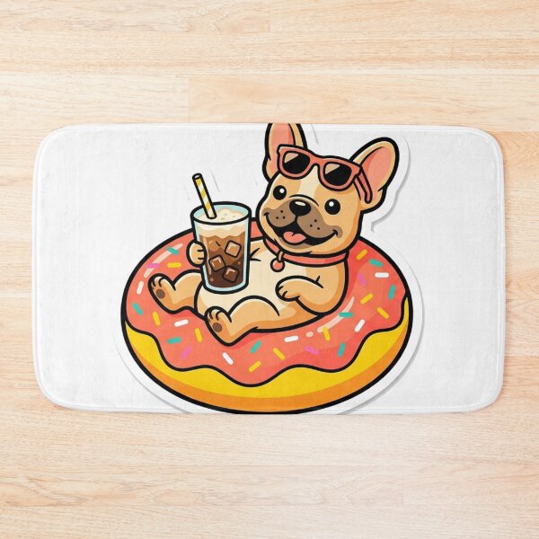 Item preview, Frenchie Donut Float designed and sold by OddLittleGoods.