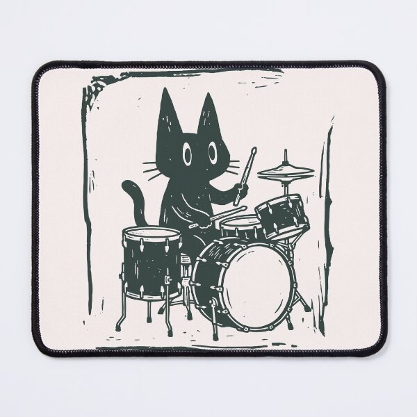 Item preview, Drummer Cat, Vintage Kitten Y2K, Rock and Roll Cat, Drum Player Kitty Tee, Cat Grunge Punk Music Lover Gift for Him designed and sold by Jokerstyle.