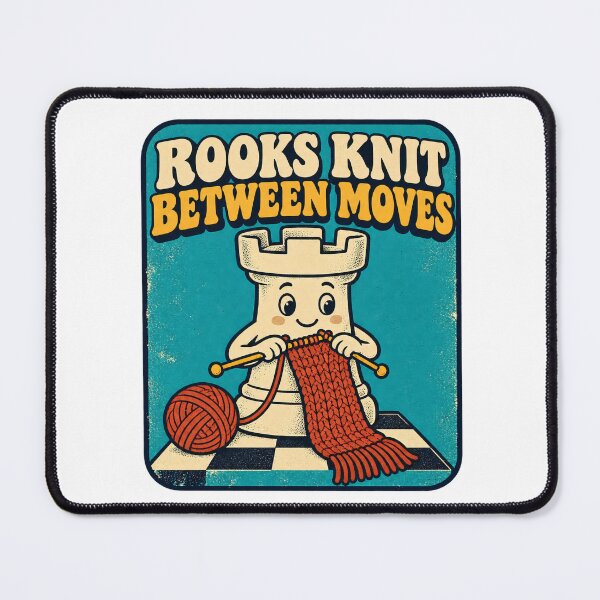 Item preview, Chess Rook Knitting A Scarf Between Moves designed and sold by Pixdot.