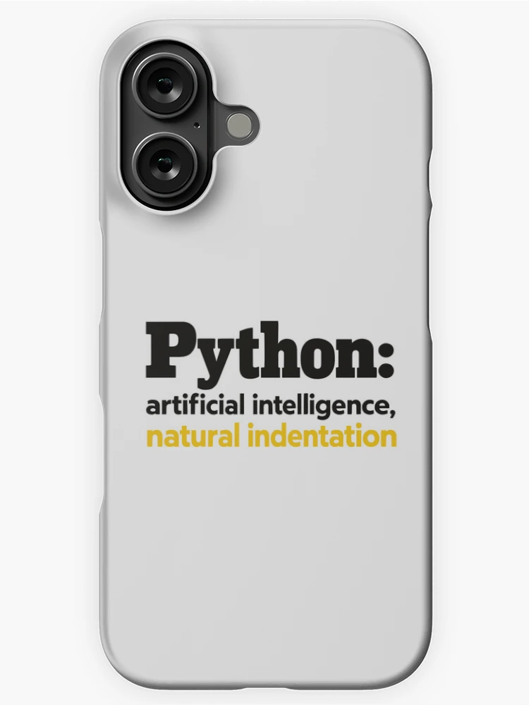 Thumbnail 1 of 4, iPhone Case, Python Artificial Intelligence Natural Indentation Coding Humor designed and sold by ThreadQuirk.