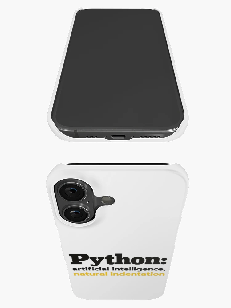 Thumbnail 3 of 4, iPhone Case, Python Artificial Intelligence Natural Indentation Coding Humor designed and sold by ThreadQuirk.