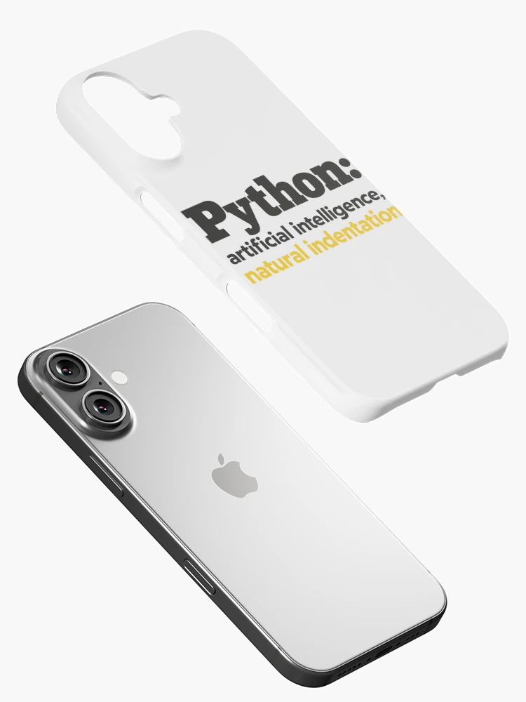 Thumbnail 2 of 4, iPhone Case, Python Artificial Intelligence Natural Indentation Coding Humor designed and sold by ThreadQuirk.