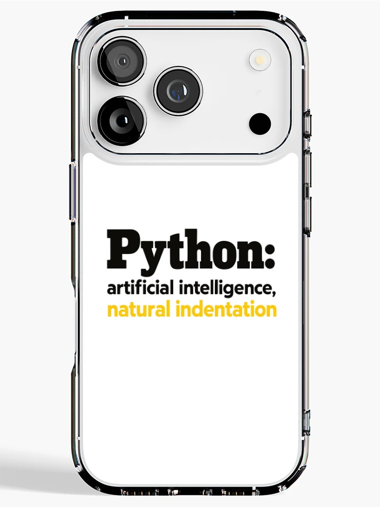 Thumbnail 1 of 5, iPhone Case, Python Artificial Intelligence Natural Indentation Coding Humor designed and sold by ThreadQuirk.