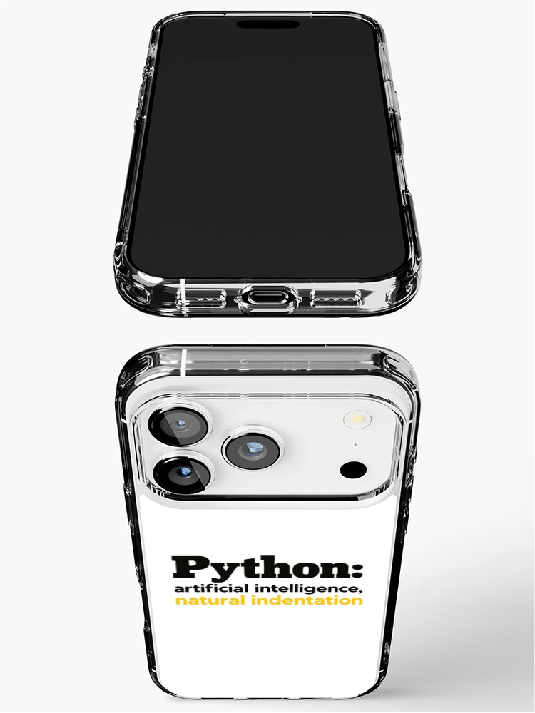Thumbnail 3 of 5, iPhone Case, Python Artificial Intelligence Natural Indentation Coding Humor designed and sold by ThreadQuirk.