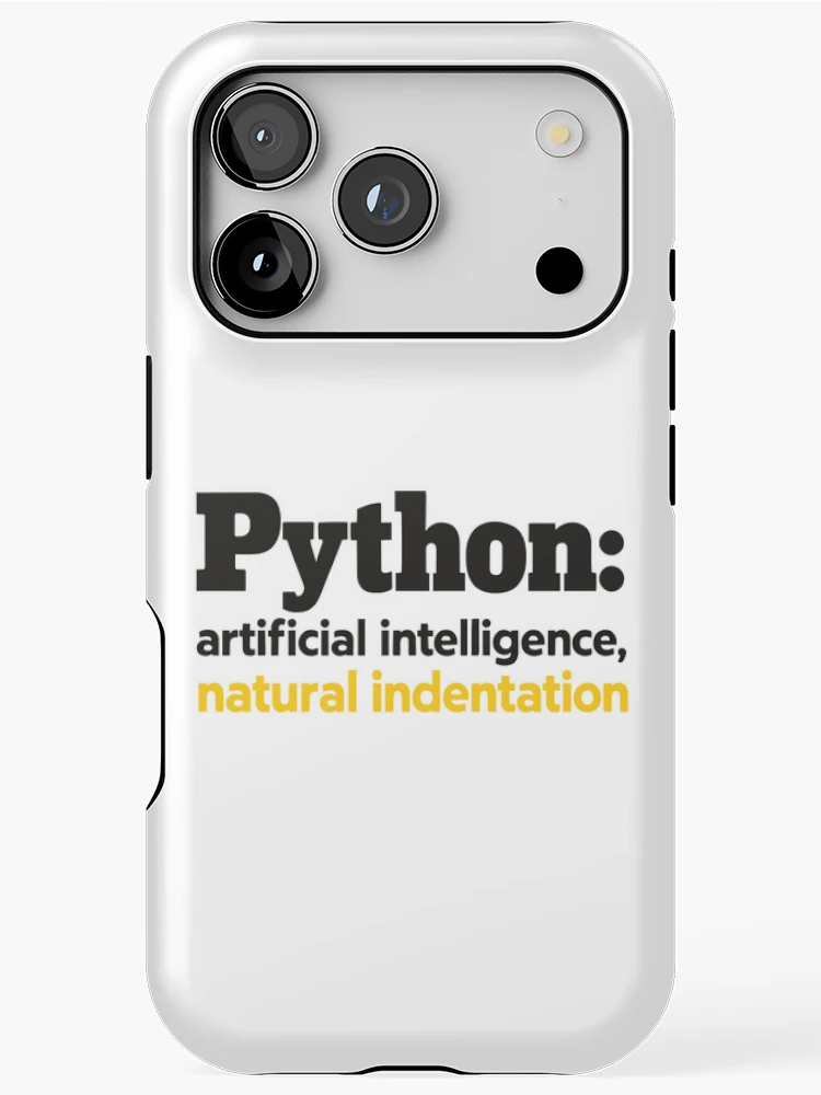 Thumbnail 1 of 4, iPhone Case, Python Artificial Intelligence Natural Indentation Coding Humor designed and sold by ThreadQuirk.