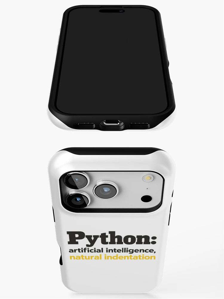 Thumbnail 3 of 4, iPhone Case, Python Artificial Intelligence Natural Indentation Coding Humor designed and sold by ThreadQuirk.