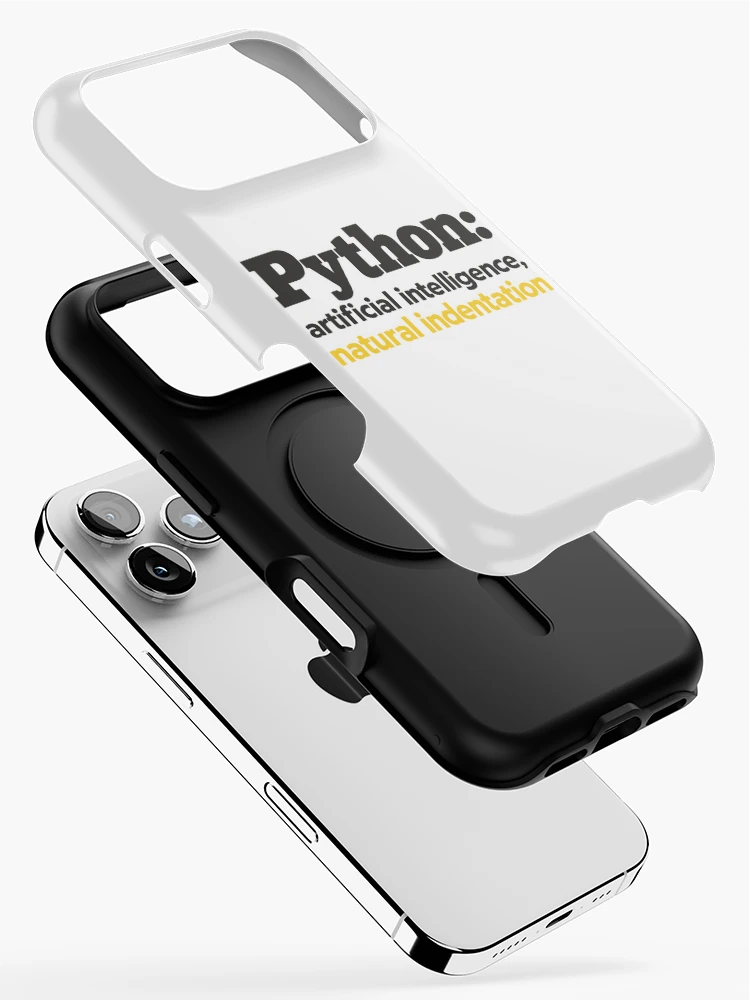 Thumbnail 2 of 4, iPhone Case, Python Artificial Intelligence Natural Indentation Coding Humor designed and sold by ThreadQuirk.