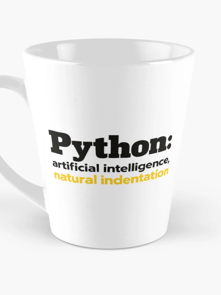 Thumbnail 3 of 4, Coffee Mug, Python Artificial Intelligence Natural Indentation Coding Humor designed and sold by ThreadQuirk.