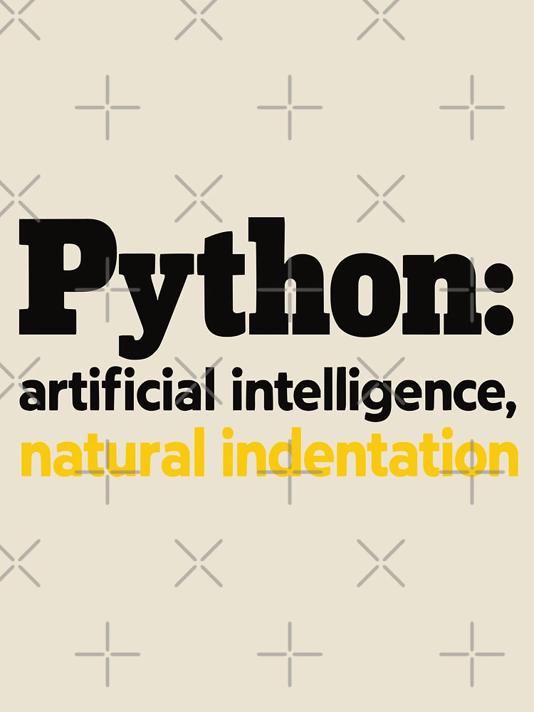 Thumbnail 4 of 4, Relaxed T-Shirt, Python Artificial Intelligence Natural Indentation Coding Humor designed and sold by ThreadQuirk.