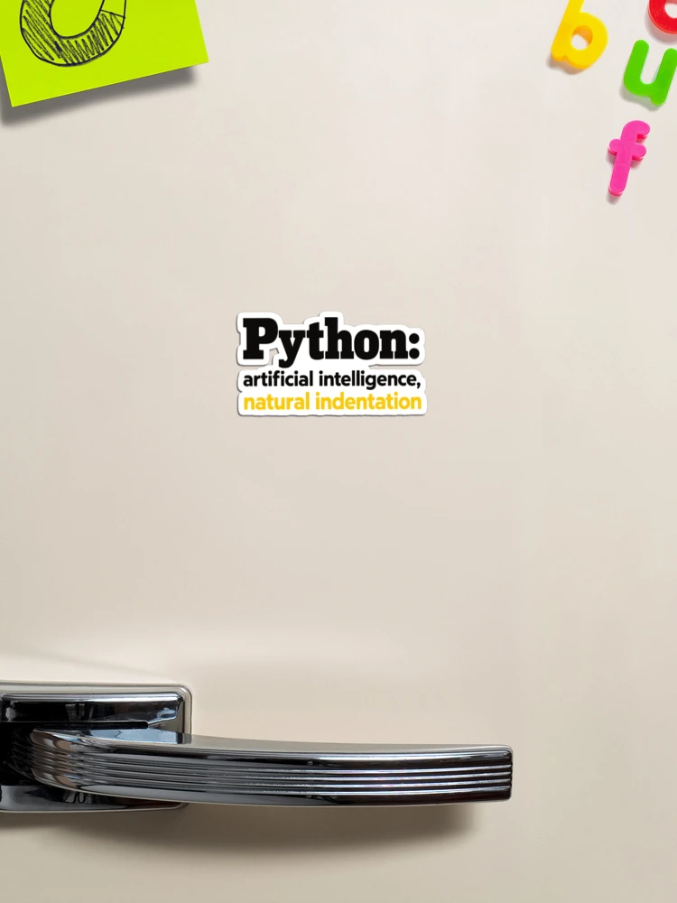 Thumbnail 1 of 3, Magnet, Python Artificial Intelligence Natural Indentation Coding Humor designed and sold by ThreadQuirk.