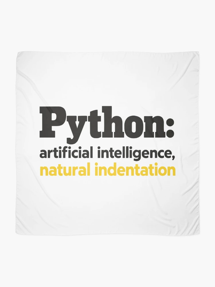 Thumbnail 2 of 3, Scarf, Python Artificial Intelligence Natural Indentation Coding Humor designed and sold by ThreadQuirk.