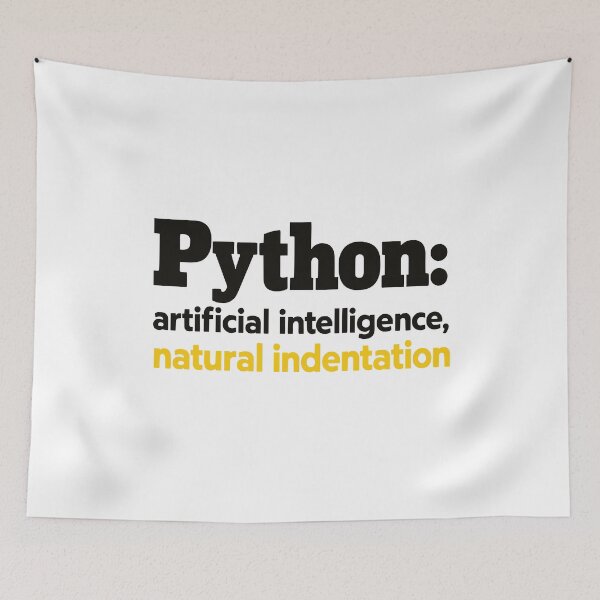 Item preview, Python Artificial Intelligence Natural Indentation Coding Humor designed and sold by ThreadQuirk.