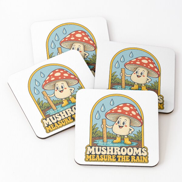 Item preview, Mushroom Measuring A Rain Puddle Retro Nature Cartoon designed and sold by Pixdot.