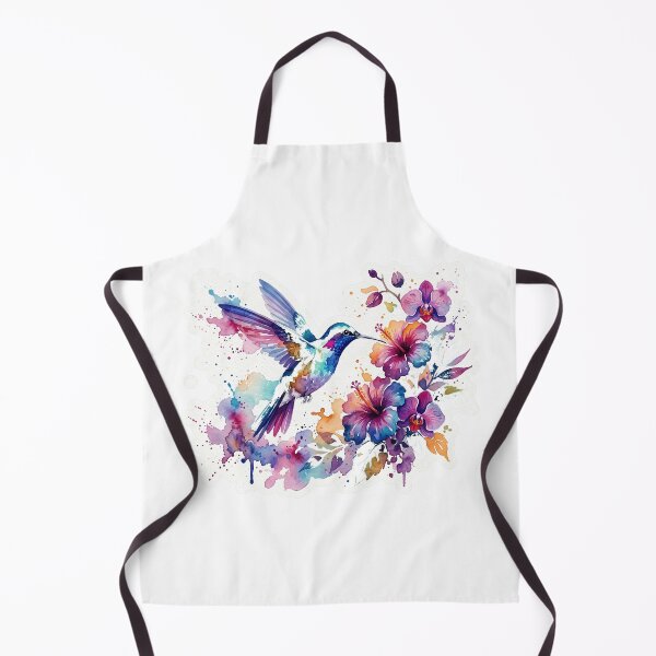 Item preview, Vibrant Watercolor Hummingbird and Botanical Flowers designed and sold by m.mmado.