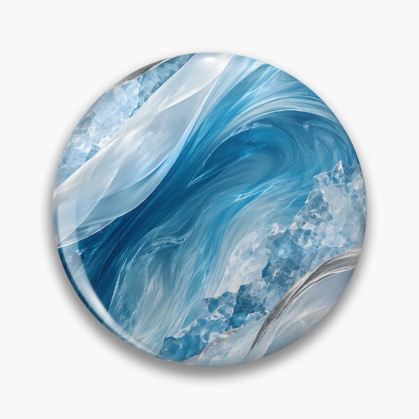 Item preview, Luxury Glacier Blue and Silver Abstract Waves designed and sold by Ammar Studio.