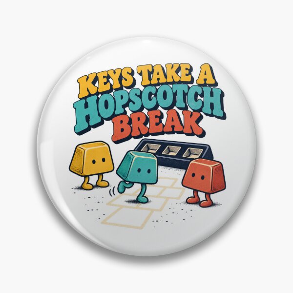 Artikelvorschau, Computer-Tastaturen spielen Hüpfekästchen – Retro-Programmierer-Humor entworfen und verkauft von Pixdot.