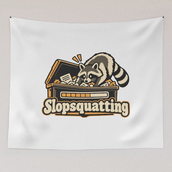 Item preview, Slopsquatting Raccoon Dependency Check Graphic designed and sold by ThreadQuirk.