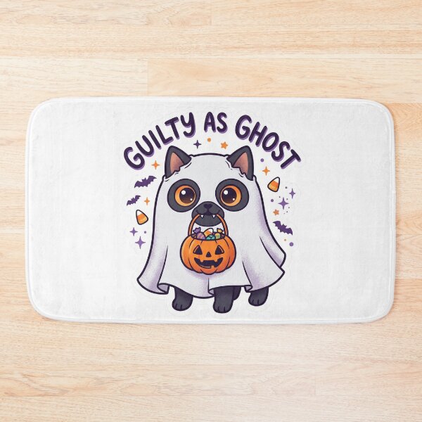 Item preview, Cute Guilty As Ghost Halloween Cat designed and sold by UvooArt.