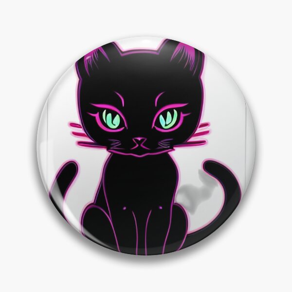 Item preview, Neon Pink Cartoon Cat designed and sold by For-Cat Studio.