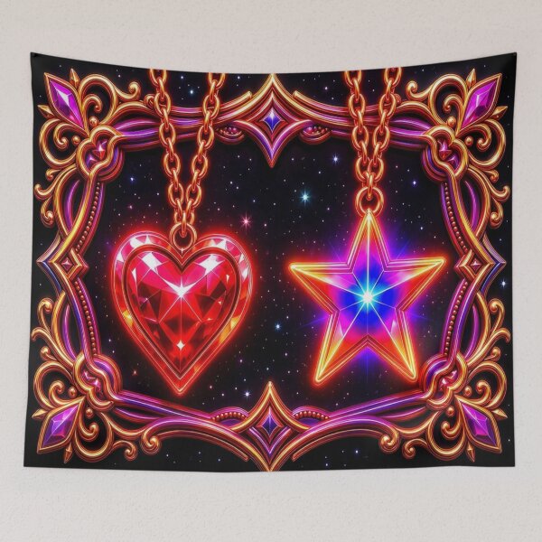 Item preview, Neon Magical Girl Ornate Frame Witchy Crystal Art designed and sold by Breezes-of-Ida.